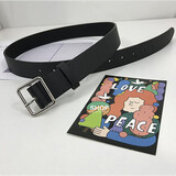 途尊（kingtrip） 韩版ins原宿风复古个性黑色皮带百搭裤带简约学生腰带装饰男女潮 银色方扣黑色带身