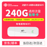 中国联通 流量卡纯上网手机卡电话卡包年流量卡不限速物联上网卡 联通240G流量包年卡（20G/月）+4G路由