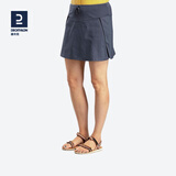 迪卡侬（DECATHLON）运动短裤女跑步健身徒步宽松夏训练速干休闲裤户外裙裤短裙 黑灰色 34