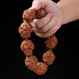 盘道印尼大核大籽十八罗汉财神荷花鲤鱼九龙戏珠正圆手持橄榄核雕文玩 祥龙财神3.5cm