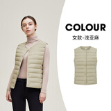 雪中飞经典新款基础舒适轻薄羽绒便捷短款保暖羽绒小马甲轻盈便携舒适 浅亚麻|7100-女 2XL 180/100A