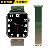 泰阁诗雅适用苹果手表表带apple iwatch s11/10/9表带S8/S7/6/5/SE金属磁吸渐变米兰尼斯腕带 渐变金绿色 适用44/45/46/49mm表盘