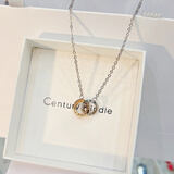 CENTURY& KINDLE 双环情侣项链一对情侣款项链女ins小众设计项链男个性款生日礼物 【玫瑰金色】双环项链