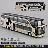 TY MODELS双层巴士玩具车仿真加长公交车玩具模型合金大巴儿童公共汽车玩具 豪华双层大巴 金色