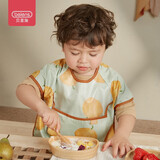 贝恩施宝宝罩衣儿童短袖双层罩衣婴儿宝宝吃饭围兜防水防污 【塞尔南瓜岛】防水加兜短袖罩衣 L码 推荐身高80-100cm