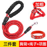 慧宠儿狗狗牵引绳背心式小型犬中型犬大型犬金毛泰迪小狗幼犬遛狗绳狗链 1.5米红色（三件套） S码（约5-12斤）