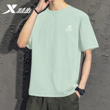 特步（XTEP） 运动短袖男装t恤衫夏季透气冰丝感速干上衣吸汗棉T跑步健身篮足 清醒绿-logo(速干) L (175/96A)【现货速发】
