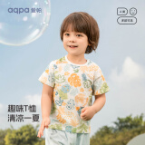 aqpa儿童短袖T恤纯棉上衣春夏宝宝衣服内搭打底萌 丛林小天 73cm