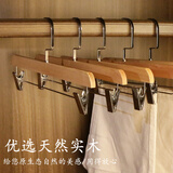 俏天下（Betterall） 俏天下实木裤架裤夹子衣架裤子架木质裤挂裤子夹衣柜裤架家用 吊杆裤夹复古扁钩 10支装