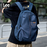 Lee双肩包男大容量背包大学生电脑包初高中书包女短途旅行包 牛仔蓝