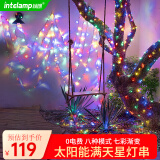 颖朗太阳能彩灯闪灯串户外庭院装饰灯带别墅花园节日氛围景观露营灯 满天星300灯31米