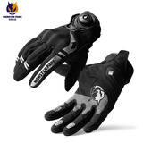 怪兽公园（MONSTER PARK）摩托车手套旋钮骑行手套防摔男女夏季触屏透气机车赛车骑行装备 灰色 XL