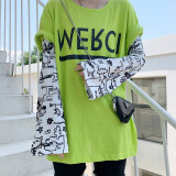 帝行（DIXING）可爱卡通宽松喇叭袖防晒袖套女ins风学生透气春夏季遮阳护臂冰袖 黑白线条
