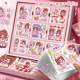 100张不重复手账胶带套装可爱手帐贴纸少女心分装卡通日系diy手帐咕卡素材儿童贴画小清新 100张【桃桃茶话会】PET防水材质/免裁剪