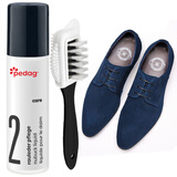 PEDAG 磨砂皮革护理鞋油麂皮补色剂反绒皮翻新棕色鞋粉翻毛皮鞋打理液 04海军蓝