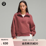 lululemon丨Plush Fleece 女士拉绒半拉链烟囱领卫衣 LW3HOJS 烟熏红 4