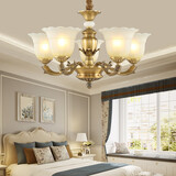 可洛 美式全铜吊灯欧式奢华客厅灯餐厅卧室书房别墅楼梯灯饰灯具 5头（直径73cm 高度41cm）定制款