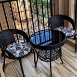 宁悦工匠阳台桌椅休闲庭院藤椅三件套室内茶几腾椅客厅户外高靠背椅子组合 单独椅子1把