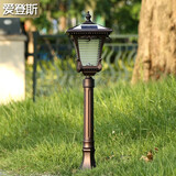 爱登斯 太阳能草坪灯户外led庭院灯家用花园插地灯欧式防水草地灯景观灯 太阳能轿子底座款/咖啡金/双色光