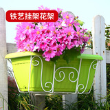 恰好时光北欧长方形花盆挂架悬挂栏杆窗户壁挂多肉盆栽挂架 白色