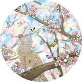 botop儿童成人集装箱拼图160片迷你装饰摆件生日圣诞礼物减压玩具益智 猫赏花160片圆形 160片