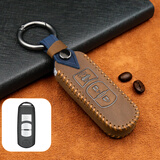 马自达汽车钥匙套3昂克赛拉包6阿特兹马自达8钥匙扣cx4星骋cx-5睿翼cx-30真皮钥匙壳CX-9 A款【智能三键】疯马皮咖啡棕