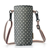 派品龙杯套棉麻水瓶背带保温杯套通用日系两用水杯布套收纳袋斜挎手提