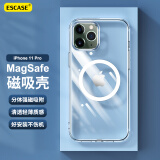 ESCASE 苹果11Pro手机壳磁吸 iPhone11Pro保护套 magsafe磁吸充电壳超薄防摔壳男女款分体式 透明HTC-14