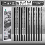 马利素描铅笔 软中硬炭笔绘图美术碳笔特浓盒装14b速写素描笔考试绘画美术铅笔套装 HB/B/2B/4B/6B/8B各2支【共12支】 收藏加购优先发货