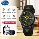 迪士尼（Disney）学生手表男初中生高中儿童12-16岁青少年中考考试专用手表机械 米奇活力橙【双日历-进口机芯】