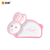 五和（WUHE）宝宝碗勺套装儿童餐盘分格凯蒂猫卡通可爱仿瓷婴儿餐具儿童水杯 兔子餐盘