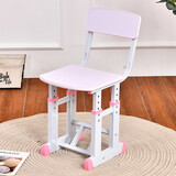 软林儿童学习椅子可升降学生写字椅带靠背座椅家用电脑椅书房靠背凳子 包边粉色 加大加厚款椅子