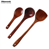 Jidaocook锅铲木质 木头铲子炒菜不粘锅 原木长柄汤勺饭勺木勺套装 木铲+饭勺+汤勺