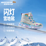 Skechers斯凯奇闪灯鞋童鞋儿童靴子女冬发光鞋保暖大童鞋302668L
