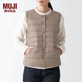 无印良品MUJI 女式 轻量羽绒便携式背心 女士马甲马夹外搭冬季款BDC06C1A 深咖啡色 M