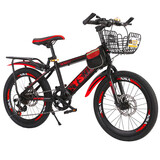 优诗诺（YOUSHINUO）儿童自行车山地车男女孩单速变速辐条一体轮可选6-8-9-15岁学生车 变速黑红+双碟刹+大礼包 22 寸适合140-160CM