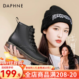 达芙妮（DAPHNE） 马丁靴女2022秋季黑色经典英伦风靴子女短靴女 黑色六孔 36