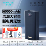 罗马仕 大容量移动电源60000毫安时直播充电宝智能数显户外电源22.5W双向快充适用于苹果华为小米 【6万毫安】22.5W超级快充·三入四出
