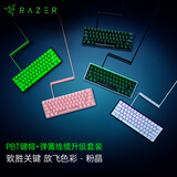 雷蛇 Razer 双色注塑PBT键帽+弹簧线缆升级套装 机械键盘 游戏配件 USB-C转USB-A线缆 含配套工具 粉晶