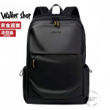 Walker Shop【品牌精选】双肩包男书包大容量防泼水商务电脑旅行背包男 雾黑色【礼盒装/京仓发货/次日达】 皮膜升级版 30cm*45cm*15cm