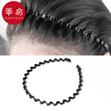 番易发箍/男A1v111-短发洗脸碎发卡不勒头男黑色波浪背头隐形头箍女捆 6mm波浪发箍1个