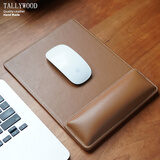 TALLYWOOD鼠标垫护腕真皮手腕垫创新磁吸二合一自由组合头层牛皮护手腕托慢回弹柔软舒适商务办公礼品定制 黄棕色【真皮磁吸二合一】