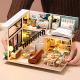 我の屋DIY小屋舒适生活木质手工拼装阁楼房子拼图生日礼物玩具女儿童节