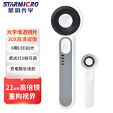 星微光学高倍手持放大镜鉴定专用带LED灯充电款 烟酒珠宝钱币邮票紫砂壶