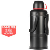 恩尔美（nRMEi）大容量保温壶不锈钢保温瓶杯家用热水瓶户外车载便携旅行大水壶 金质黑6L-可装12斤水