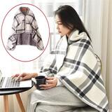 斤慕孕妇坐月子披肩斗篷护肩产后春秋喂奶春秋办公室肩周炎秋冬季防寒 580g【灰白格】 100x140cm