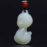 美雅福真玉吊坠十二生肖玉坠男女护身属相鼠牛虎兔龙蛇马玉石挂件项链 生肖蛇