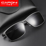 卡珀尼偏光太阳镜男小脸户外驾驶墨镜防紫外线开车眼镜可配近视有度数 经典黑- 今日赠送车载夹