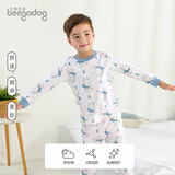 小狗比格儿童内衣套装男纯棉春秋宝宝秋衣秋裤婴儿睡衣女打底家居服 1606围巾熊 120 cm适合4-5岁/无肩扣