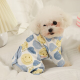 华元宠具（hoopet）狗狗衣服小型犬秋冬保暖宠物衣服冬天比熊幼犬泰迪小狗全包四脚衣 【棉质薄款】四脚护肚衣-天空蓝 XL:背长38.5cm-推荐体重13-16斤